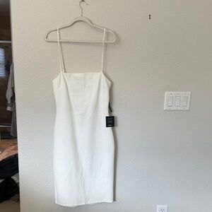 Lulu's Elegant White Midi Dress
